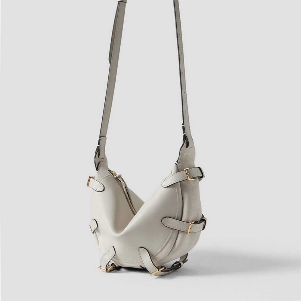 Altuzarra Play mini buckled leather and suede shoulder bag